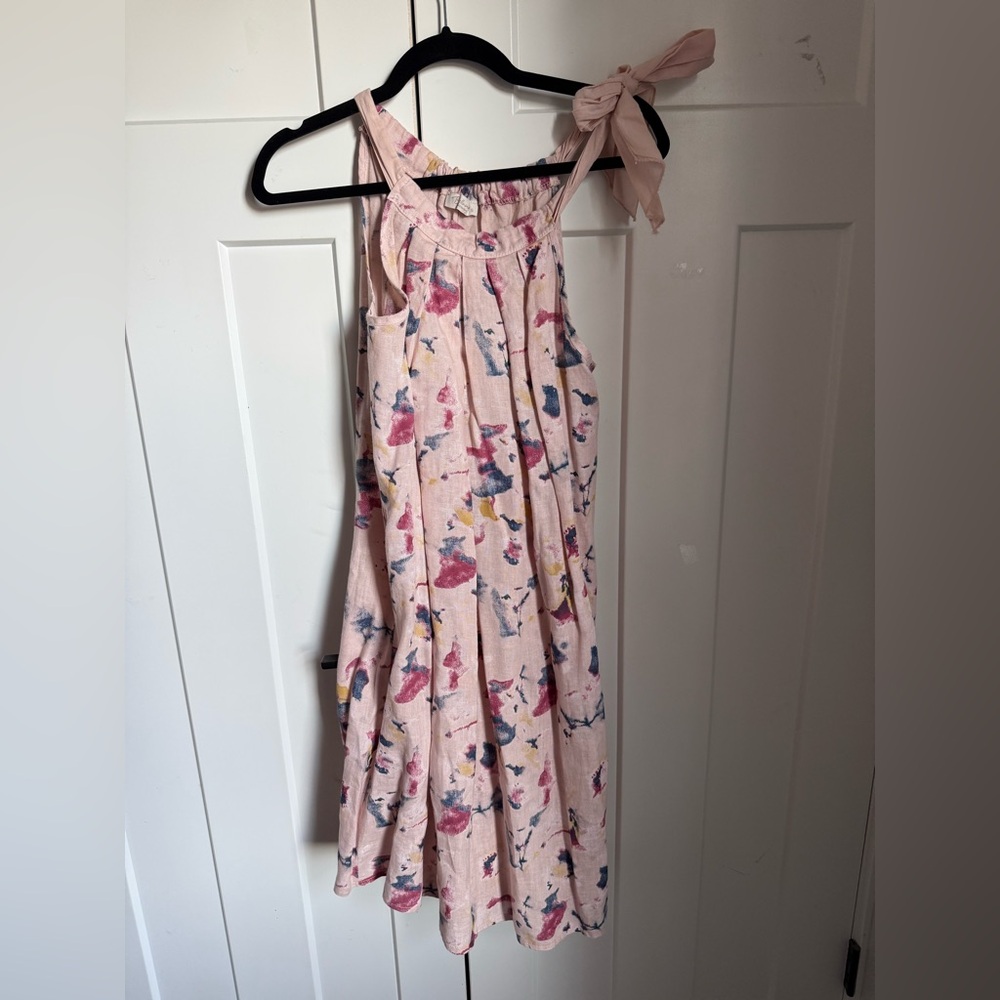 Made in Italy Bellambra 100% Linen dress in blush pink size small.
